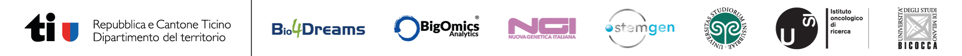 Partner del progetto NERD: Bio4Dreams, Università dell'Insubria, UniMiB, IOR-USI, BigOmics, NGI, StemGen