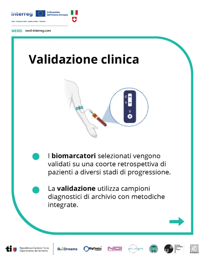 Validazione dei biomarcatori su campioni diagnostici di pazienti
