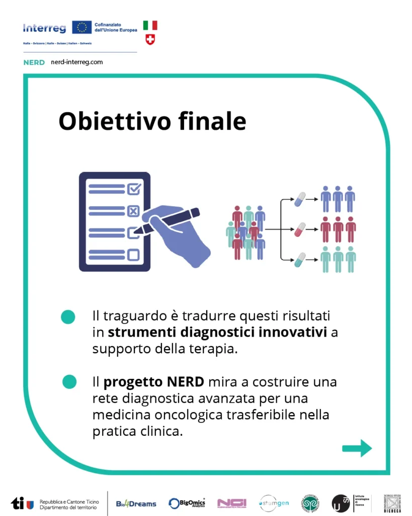 Obiettivo del progetto NERD, sviluppare strumenti diagnostici per la medicina oncologica di precisione